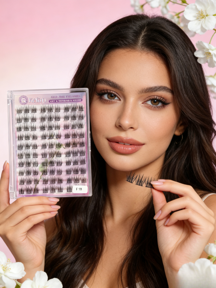 Wholesale Reusable Self Adhesive Eyelashes Natural Look Daily Makeup Fake Lashes