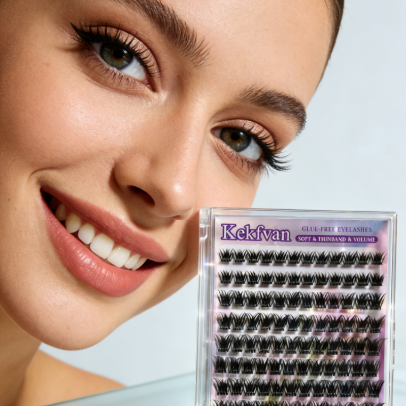 Wholesale No-Glue False Eyelashes, Sweatproof & Waterproof, Long-Lasting Self-Adhesive Segmented Natural Faux Lashes