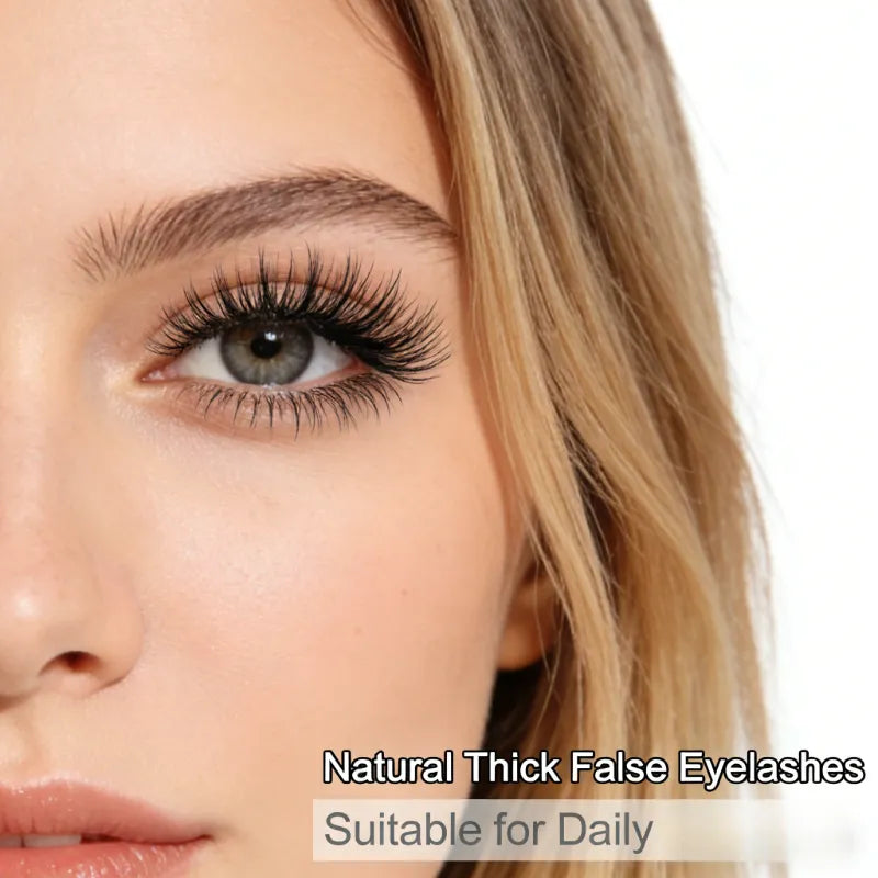 Wholesale No-Glue False Eyelashes, Sweatproof & Waterproof, Long-Lasting Self-Adhesive Segmented Natural Faux Lashes