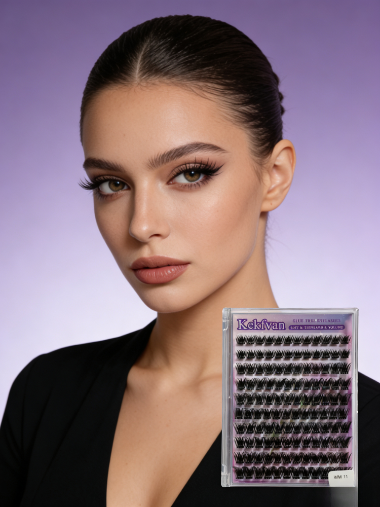Wholesale No-Glue False Eyelashes, Sweatproof & Waterproof, Long-Lasting Self-Adhesive Segmented Natural Faux Lashes