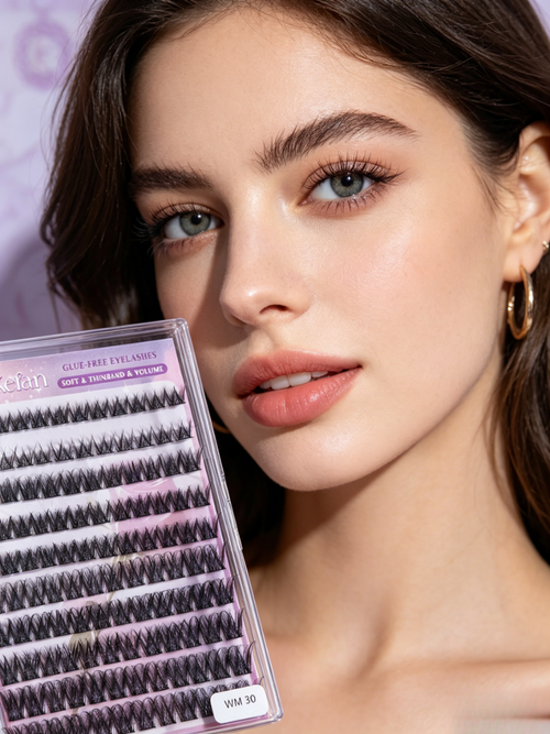 Wholesale Reusable Self Adhesive Eyelashes Natural Look Daily Makeup Fake Lashes